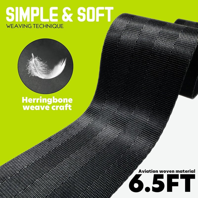 ADECTA Nordic Hamstring Curl Strap, 6.5FT Gym Seatbelt and Exercise Straps for Hamstring Stretch Strap & Mobilization Belt,Home Gym Women Men, Lifting Seatbelt Gym, Black - Image 3